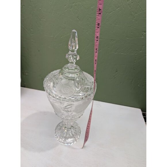 The Rose Collection hand cut crystal Pedestal candy box dish trinket holder - Picture 4 of 6